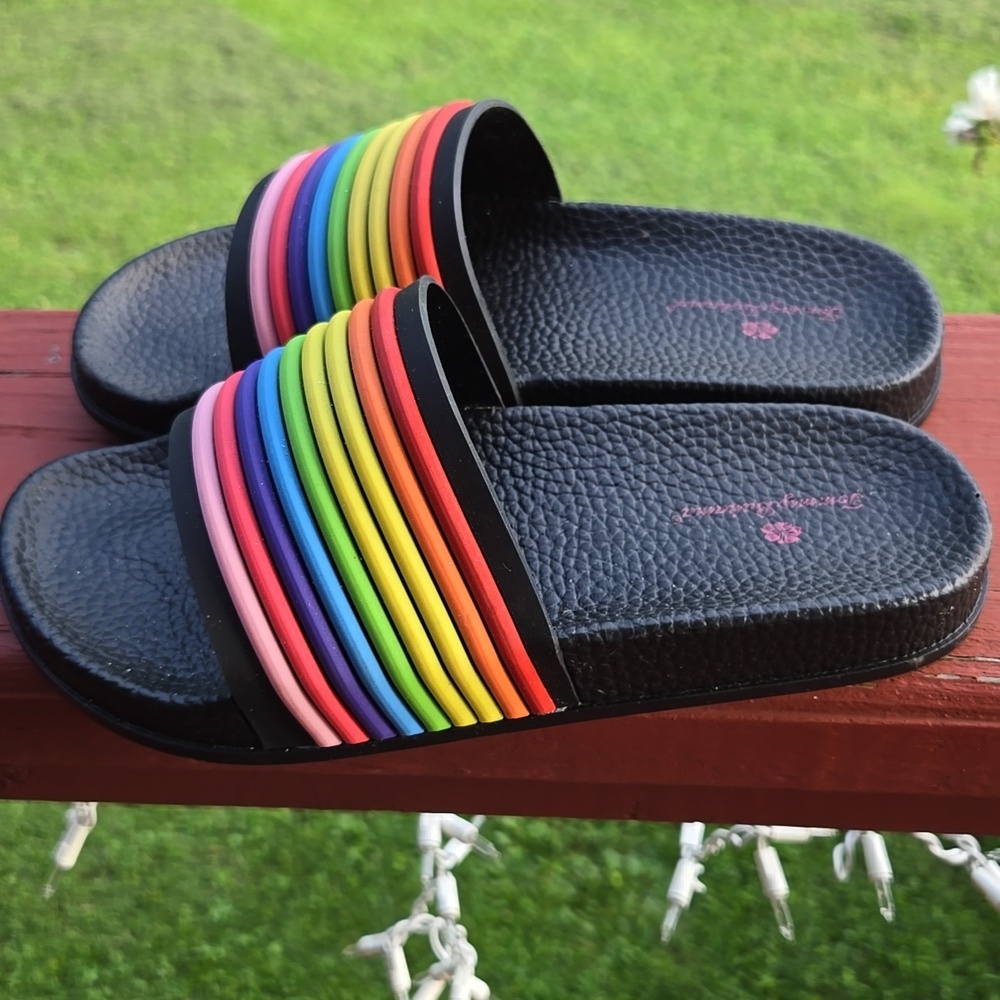 Tommy Bahama Kids Colorful Rainbow Slide Sandals Big Kid Size 3 - Picture 2 of 5